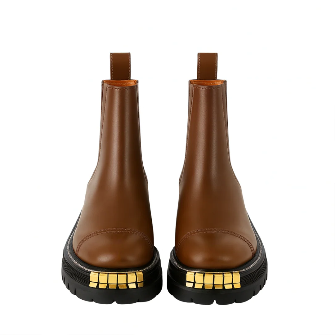 Luxury Ankle Boots for Womens with Gold accent Toe Detail - Image 5